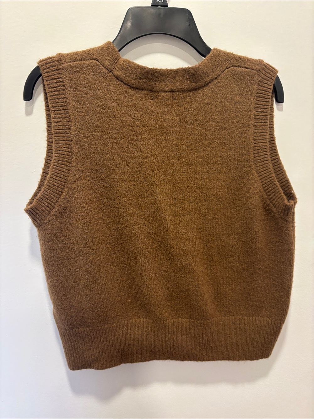Brown Floral Knit Button Front Vest - Picture 4 of 4
